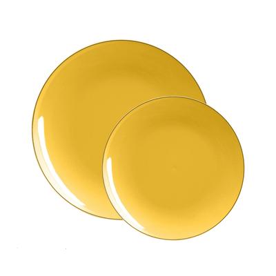 LIYH 60pcs Clear and Gold Plastic Plates Disposable Plates Heavty Duty  Includes:30 Dinner Plates 10.25 and 30 Dessert Plates 7.5 Clear Plates  with
