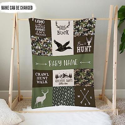 Personalized Baby Boy Woodland Deer Name Blanket – Baby Maes