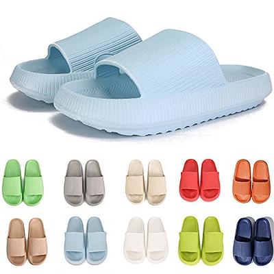 rosyclo Cloud Slippers for Women and Men,Massage Comfy Non-Slip Shower  Bathroom Slides House Cloud Cushion Pillow Slippers for Indoor& Outdoor
