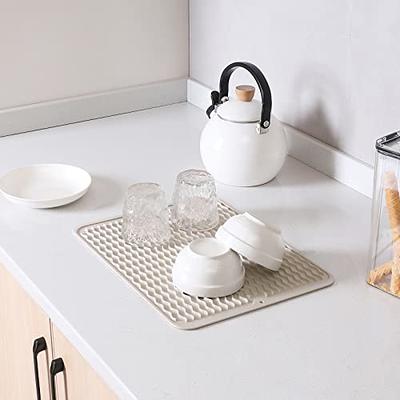 MicoYang Silicone Dish Drying Mat for Multiple Usage,Easy  clean,Eco-friendly,Heat-resistant Silicone Mat for Kitchen Counter or  Sink,Refrigerator or