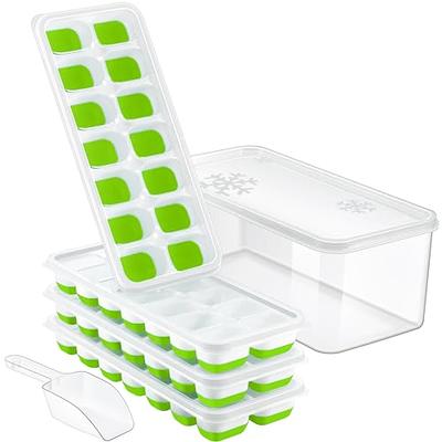 Ice Cube Tray With Lid and Bin, 36 Mini Nuggets Ice Tray For Freezer, Comes with Ice Container, Scoop and Cover