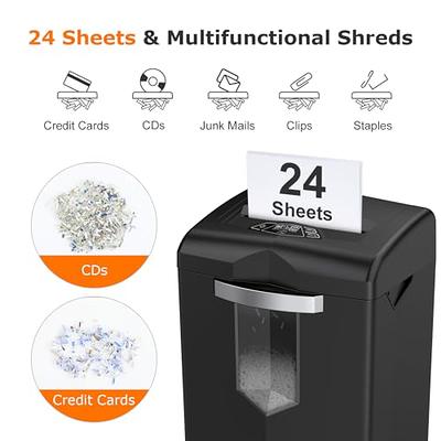 Bonsaii 12-Sheet Micro Cut Shredders for Home Office, 60 Minute P-4  Security Level Paper Shredder for CD, Credit Card, Mails, Staple, Clip,  with