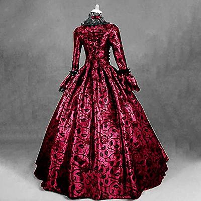 BOXIACEY Victorian Ball Gowns for Women Halloween Fancy Costume Gothic Bell  Sleeve Dress Renaissance Vampire Costume - Yahoo Shopping