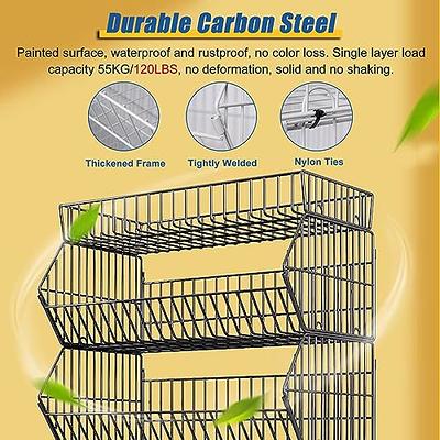 Supermarket Retail Display Shelf, 5 Tier Freestanding Snack Fruit Vegetable  Organizer Basket, Commercial Pharmacy Wire Storage Rack, Space Saving