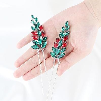 BERYUAN Gold Hair Accessories Green Hair Accessories Emerald Hair  Accessories Emerald Green Hair Accessories Decorative Hair Combs Bridal  Hair Comb