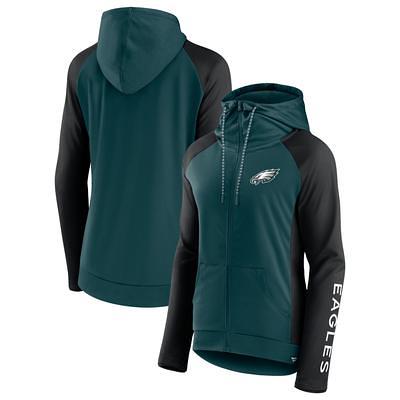 Women's Cutter & Buck Black Philadelphia Eagles Throwback Logo Rainier  Primaloft Eco Full-Zip Hoodie Long Coat