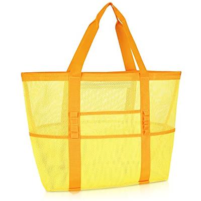 BALEINE Large Beach Bag Pool Bags, Mesh Beach Tote for Toys, Towel, flip  flops, Yellow - Yahoo Shopping