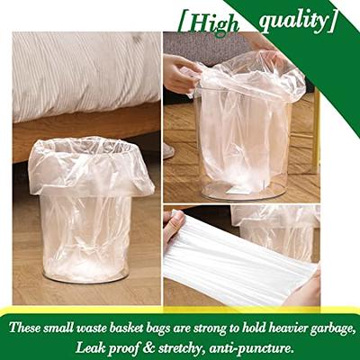 6Rolls Drawstring Small Trash Bags,4 Gallon Thicken Drawstring Small  Garbage Bags for Kitchen,Bathroom,Bedroom,Home,Office Trash Cans，120 Counts