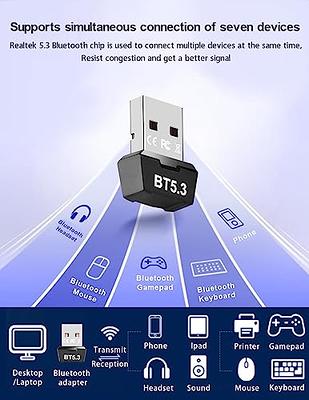 USB Bluetooth Adapter for PC Receiver - Techkey Mini Bluetooth 5.0 EDR  Dongle transmitter for Computer Desktop Transfer for Laptop Bluetooth  Headset