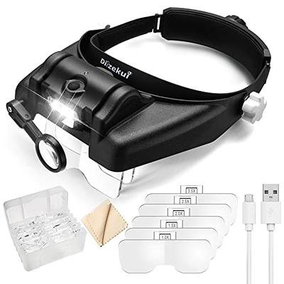 YOCTOSUN LED Lighted Head Magnifier For Electronic Soldering Reading