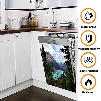 Stainless Steel Magnetic Dishwasher Cover, Brushed Silver Magnetic  Dishwasher Door Cover, Refrigerator Magnet Cover, Dishwasher Covers  Decorative(23 x