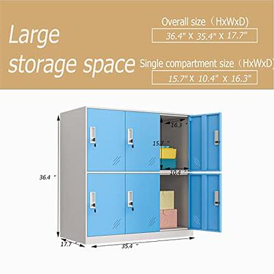 6-Shelf Metal Locker Storage Cabinet, 47.3 in. Employees Locker with  Shelves and 6 Lockable Doors for Home, School, Gym