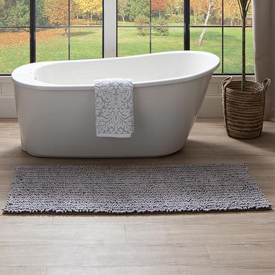 allen + roth 20-in x 32-in Dark Gray Polyester Bath Mat in the Bathroom Rugs  & Mats department at