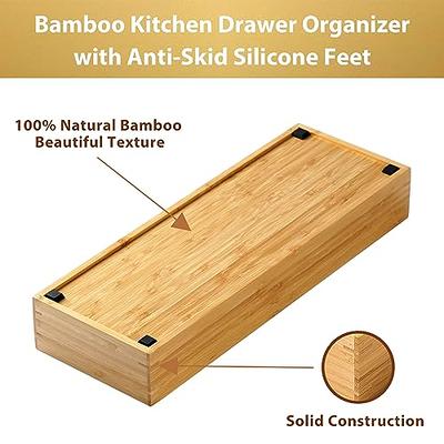  Umilife Kitchen Cabinet Organizer for Food Storage Container  Lids, with Adjustable Dividers, Bamboo Drawer Caddy, Box for Kitchen  Storage And Organization: Home & Kitchen