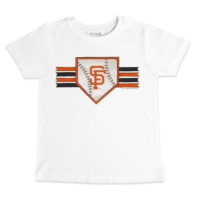 Chicago Cubs Tiny Turnip Toddler Base Stripe T-Shirt - White