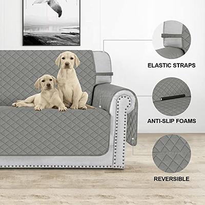 Diamond Pattern Microfiber Quilted Sofa Cover, Furniture Protector for Sofas,  Couch Cover with Non-Slip Elastic