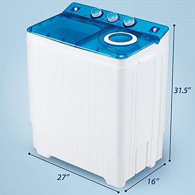 Portable Washing machine 20Lbs Capacity Mini Washer and Dryer Combo Compact  Twin Tub Laundry Washer(12Lbs) & Spinner(8Lbs) Built-in Gravity Drain,Low