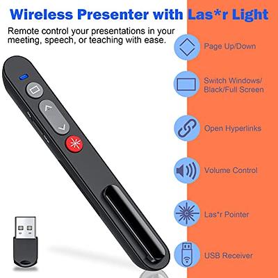  Rechargeable Presentation Clicker Wireless Presenter Remote,  Hyperlink Volume Control PowerPoint Clicker Presentation Remote, 2.4GHz USB  Presentation Clicker for Mac Laptop Computer… : Office Products