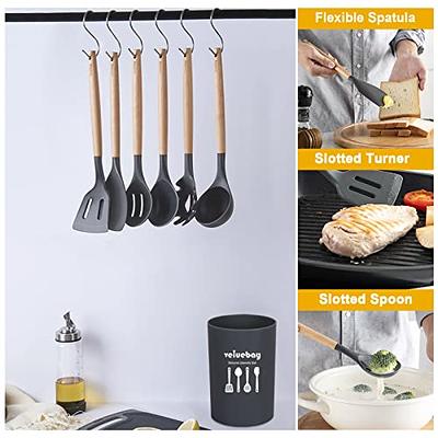 Smirly Silicone Kitchen Utensils Set with Holder: Silicone Cooking Utensils Set for Nonstick Cookware, Kitchen Tools Set, Silicone Utensils for