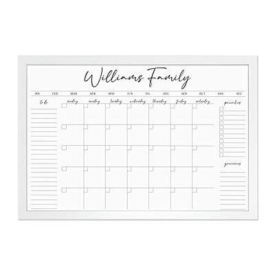 Personalized Dry Erase Framed Monthly Calendar for Wall Large Whiteboard  Calendar for Office or Personalized Housewarming Gift 