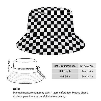Black White Race Checkered Flag Bucket Hat for Women and Men Fashion Summer  Beach Hat Packable Outdoor Sun Hat Fisherman Hat - Yahoo Shopping