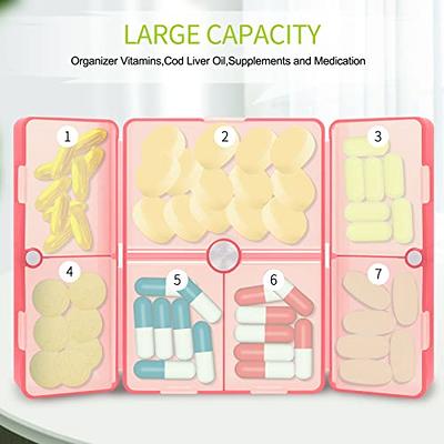 FYY Daily Pill Organizer, 7 Compartments Portable Travel Pill Case