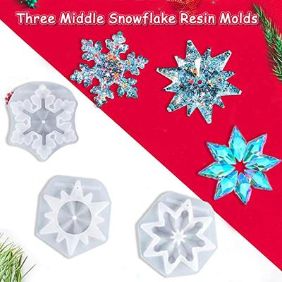 8 Pieces Snowflake Resin Molds Snowflake Silicone Molds Resin Snowflake  Molds DIY Casting Pendant Mold Snowflake Epoxy Molds for Xmas Ornament DIY