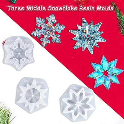 3Pcs Set Christmas Silicone Molds, Resin Casting Mold Set for Christmas  Decorations, Silicone Snowflake Ornament Christmas Tree Resin Molds DIY