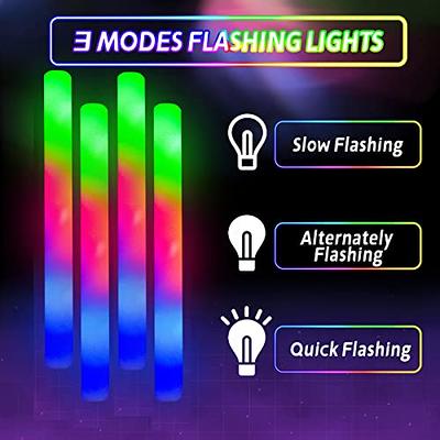 12 Pcs LED Light Up Foam Glow Sticks Bulk Colorful RGB Glow In The