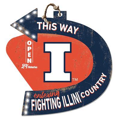 Illinois Fighting Illini 10'' x 10'' Retro Team Sign