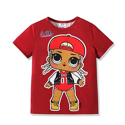 L.O.L. Surprise! Little Big Girls Short Sleeve Cute T-Shirt Girls Active  Tops Tees Red 4-5 Years - Yahoo Shopping