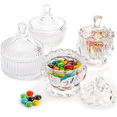  ALAMHI Candy Dish Glass Cookie Jar with Lid Candy Bowl