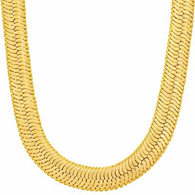 LIFETIME JEWELRY 9mm Flexible Herringbone Chain Necklace 24k Real