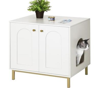 Hzuaneri Cat Litter Box Enclosure, Litter Box Furniture, Wooden