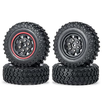 Hobbysoul Adjustable Offset RC 1.0 Wheels and Tires, 1/24 Tires