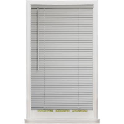 Hampton Bay Gray Cordless Room Darkening Vinyl Mini Blinds with 1