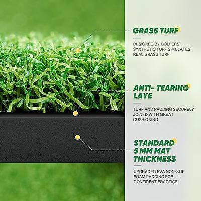 Golf Mat, 5x4ft Artificial Turf Golf Hitting Mats Practice with 10 Golf  Balls, 9 Golf Tees, Golf Hitting Training Aids for Backyard Driving  Chipping