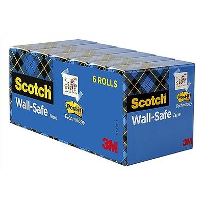 Scotch Wall-Safe Tape, 6 Rolls, Sticks Securely, Removes Cleanly