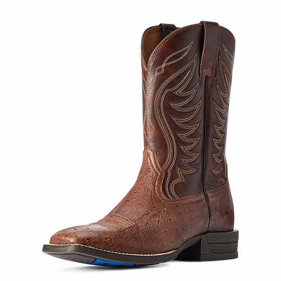 Men's Sport Rambler Western Boots in Bartop Brown Leather, Size: 7.5 D /  Medium by Ariat