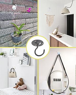 NACETURE Ceiling Hooks for Hanging Plants 2 Pack - Square Wall Mount Plant Hanger Indoor Hanging Hooks Metal Plant Bracket Iron Lanterns Hangers for