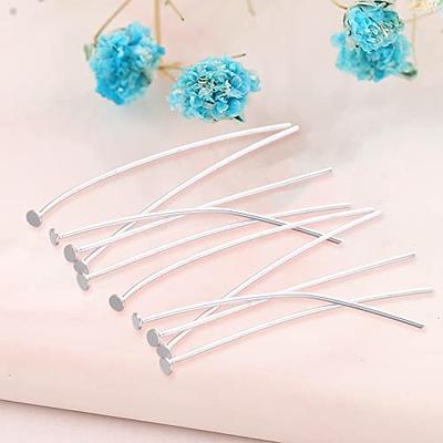 SUNNYCLUE 1 Box 40Pcs Sterling Silver Flat Head Pins 2.5cm Flat