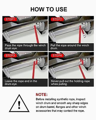 DAYDOOR 1/2'' x 92ft Synthetic Winch Rope, 31,500 Lbs Winch Rope