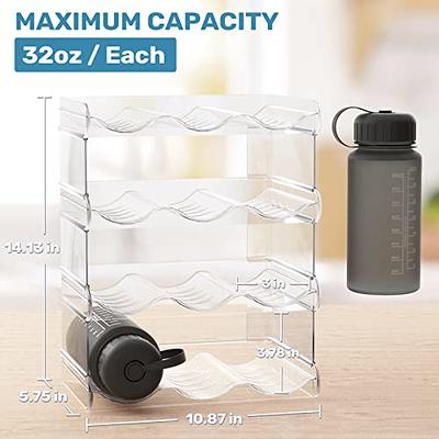 Glass Cup Holder Rack, Spaclear Water Bottle Organizer Stackable Kitchen  Pantry Organization And Storage Shelf Water Bottle Holder For Fridge Kitchen  Cabinet Organizer And Storage Tumbler Trav 