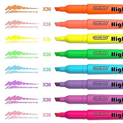 Shuttle Art Highlighters, 18 Colors Pastel Highlighter Pens Assorted Colors, Dual Tip Mild Color Highlighter Markers, Perfect for Teens, Kids and Adul