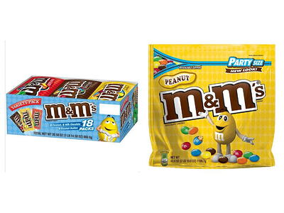 M&M's Sharing Size Peanut Milk Chocolate Pieces 3.27 oz. 24/Box (mmm04432)