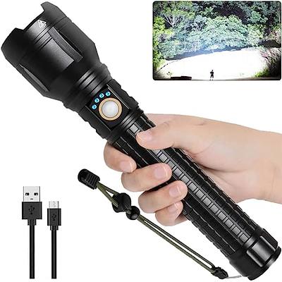 Tongtai Rechargeable LED Flashlights 900000 High Lumens Super Bright  Flashlights with 5 Modes&Zoomable,Brightest High Powered Flashlight for