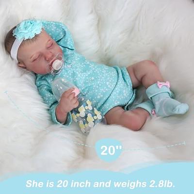 WOOROY Realistic Reborn Baby Dolls August - 20 Inch Lifelike Newborn  Sleeping Girl Handmade Real Life Baby Dolls Reborn Toddler with Soft  Weighted