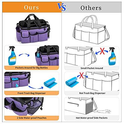  HODRANT Extra-Large Cleaning Caddy, Cleaning Supplies  Organizer with Handles for Cleaning Tools Products Storage, Large Capacity Cleaning  Tote Bag for Car, Home & Housekeeping Work, Black