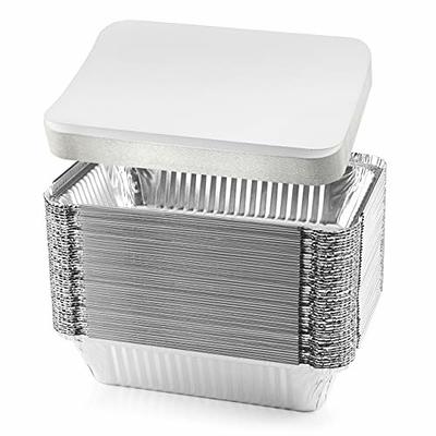 NYHI 50-Pack Heavy Duty Disposable Aluminum Oblong Foil Pans with Lid  Covers Food Storage Tray Extra-Sturdy Containers for Cooking, Baking, Meal  Prep, Takeout - 8.4 x 5.9 - 2.25lb - Yahoo Shopping