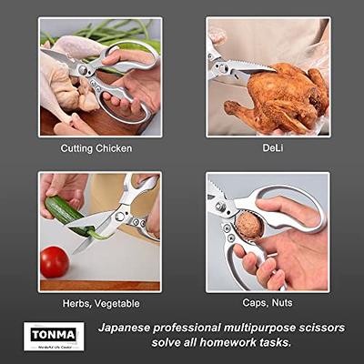 TONMA [Made in Japan] Kitchen Shears Heavy Duty, Multipurpose Stainless  Steel Poultry Shears Dishwasher Safe, Japanese Kitchen Scissors Sharp  Non-Slip Cooking Scissors for Chicken, Fish, Food, Herbs - Yahoo Shopping